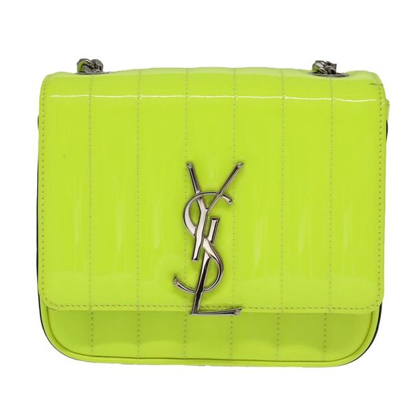 Saint Laurent Handbags - Saint Laurent Vicky Green Patent Leather Shoulder Bag (Pre-Owned)